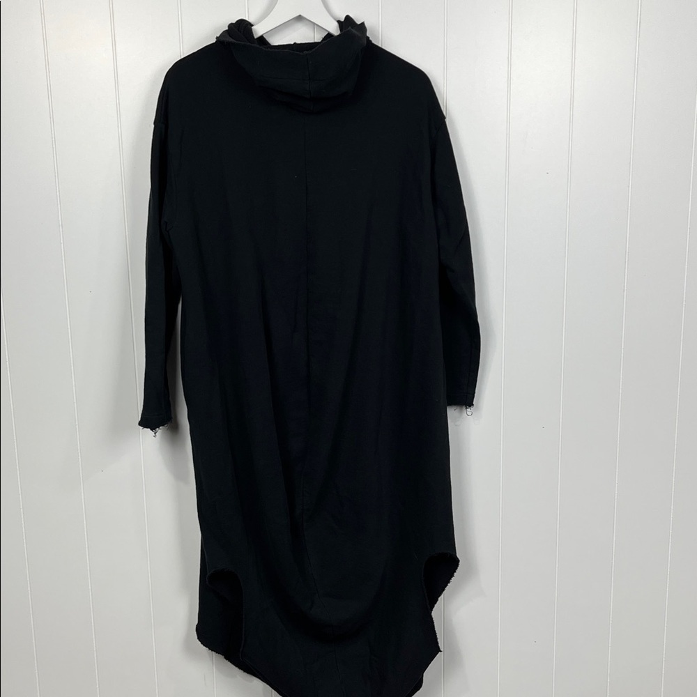 Nuovo Borgo (Italian) Womens Cardigan L Black Snap Button Pockets Raw Seams EUC - Picture 9 of 13